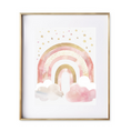Load image into Gallery viewer, Celestial Dreams FEATURES sweeping rainbow arcs gracefully across the canvas, painted in the most delectable shades of pink and shimmering gold