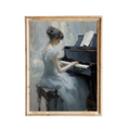 Load image into Gallery viewer, Girl Playing Piano vintage-inspired art print