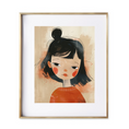 Load image into Gallery viewer, A captivating girl cloaked in the most striking shade of red, her cheeks aglow with a rosy radiance that echoes the purest of joys. nursery wall art