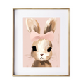 Load image into Gallery viewer, bunny delicate pink bow atop her head, GIRLS ROOM NURSERY