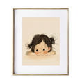 Load image into Gallery viewer, A charming little girl, lost in contemplation, her delicate face cradled gently in her hands. nursery art