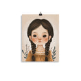 Load image into Gallery viewer, illustration centers around a little girl who will capture your heart and imagination with braided hair. girls nursery art girls room decor
