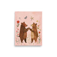Load image into Gallery viewer, two bears, caught in a moment of pure bliss amidst a garden blooming with the daintiest of flowers. wall art