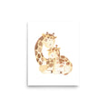 Load image into Gallery viewer, mom and baby giraffe baby animals nursery art